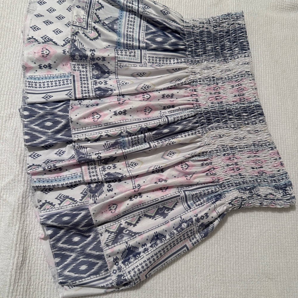 Lucky Brand Women's Blue and Pink Patterned Skirt